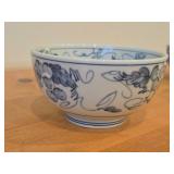 Donburi Series Porcelain Japanese Bowl by Castle Enterprises (hand-painted blue and white)