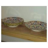 Lot of (4) Vintage Porcelain Deep Plates by Royal Vienna RB Austria 1 3/4' x 9 1/2'