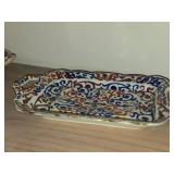 Vintage Porcelain 11-1/2' x 8' Plate and 9' x 6' Tray by Royal Vienna RB Austria