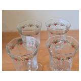 Lot of (4) Multi-Sided Glassware Stem Goblet - Heart & Pine by Porsgrund (Norway)