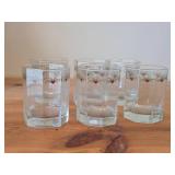 Lot of (6) Multi-Sided Glassware Tumblers - Heart & Pine by Porsgrund (Norway)