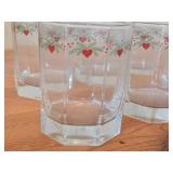Lot of (6) Multi-Sided Glassware Tumblers - Heart & Pine by Porsgrund (Norway)