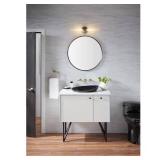 28 in. Round Vanity Mirror Matte Black 28 in. Round Vanity Mirror Matte Black