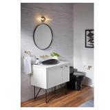 28 in. Round Vanity Mirror Matte Black 28 in. Round Vanity Mirror Matte Black