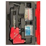 ARROW One-Hand Rivet Kit with 360° Swivel Head in Red Case - 100 Rivets, 4 Drill Bits