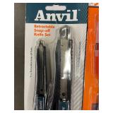 Anvil Retractable Snap-off Knife Set (2-Piece) & Buck Bros Wood Chisel Set (3-Piece)