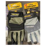 Firm Grip General Purpose Work Gloves - XL & L (Lot of 4)