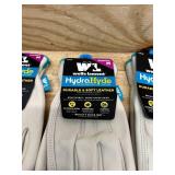 Women's Water-Resistant Leather Work Gloves, HydraHyde, Medium (lot of 3)