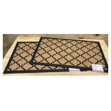 *Beige Panama EMB Indoor, Outdoor 18 in. x 30 in. Rubber Backed Door Mat (lot of 2)