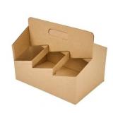Restpresso Kraft Paper Altalena Drink Carrier - Fits 6 Cups - 11 3/4' x 7 3/4' x 9 1/2' - 100 count box (lot of 4 boxes)