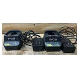 RYOBI P118B 18V Battery Charger lot of 2