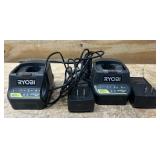 RYOBI P118B 18V Battery Charger lot of 2