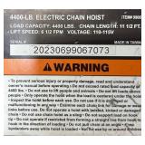 Strongway Electric Chain Hoist, 2-Ton Load Capacity, 9.84ft. Lift #99067 $1,499.99