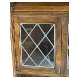 DR - China Cabinet Hutch Wood & Diamond-Lattice Glass Doors - 80in W x 44in H x 11in D