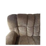 Reclining Brown Fabric 3-Seat Sofa - 82 in L x 40 in D x 20 in H