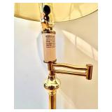 DR - Brass Floor Lamp with Adjustable Arm & Cream Pleated Shade - Approximately 55 in Tall