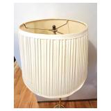 DR - Brass Floor Lamp with Adjustable Arm & Cream Pleated Shade - Approximately 55 in Tall