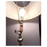 DR - Brass Floor Lamp with Adjustable Arm & Cream Pleated Shade - Approximately 55 in Tall