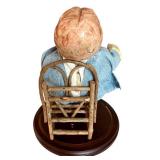 Antique Louis Amberg & Son John Bunny #34 Composite Doll & Glass Dome - 14 in Tall