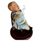 Antique Louis Amberg & Son John Bunny #34 Composite Doll & Glass Dome - 14 in Tall