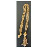 LL - Gold-Tone Necklace Set - Longest 34-Inch Pendant & Tassel Chains