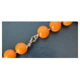 LL - Beaded Necklaces - 32-Inch Longest - Orange, Black, Peach & Cream Beads (Set of 4)