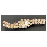 LL - Vintage Rhinestone Bracelet, Earrings & Brooches Set - 6.5 Inch Bracelet
