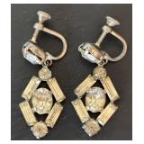 LL - Vintage Rhinestone Bracelet, Earrings & Brooches Set - 6.5 Inch Bracelet