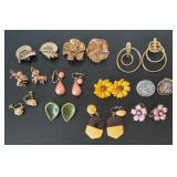 LL - Clip-On Earrings - Vintage Assorted Floral, Sunflower, Animal & Geometric Styles
