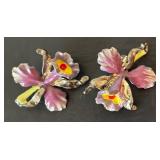 LL - Vintage Green Beaded Necklace & 7 Vintage Brooches - 13 in Length