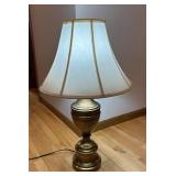DR - Brass Table Lamp 33 in Tall & White Fabric Shade