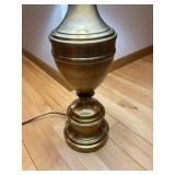 DR - Brass Table Lamp 33 in Tall & White Fabric Shade