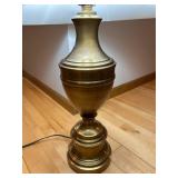 DR - Brass Table Lamp 33 in Tall & White Fabric Shade