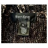 Karen Kane Knit Cardigan - XL Multicolor Black Brown White
