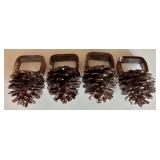 Napkin Holders - 6 Wooden Cylinders & 4 Pine Cone Napkin Holders
