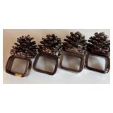 Napkin Holders - 6 Wooden Cylinders & 4 Pine Cone Napkin Holders