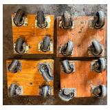 G - Four Wooden Moving Dollies
