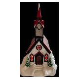 Byron Molds Church with Steeple - Light-Up, 17 in tall x 10 in wide x 14 in long