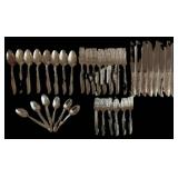 Oneida Silver Plate Flatware Set - Floral Pattern, Spoons, Forks & Knives