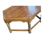 G - Vintage Hexagonal Coffee Table - 44 In Diameter, 17.5 In Tall, Dark Wood