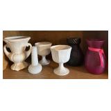 G - Assorted Vases including Indiana Milk Glass, Hobnail and More