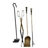 Fireplace Tools Set - 4-Piece with Brass Stand