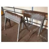 G - Sawhorse Pair - Metal Frames with Wood Tops