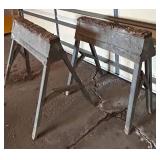 G - Sawhorse Pair - Metal Frames with Wood Tops