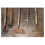 G - Assorted Tools - Rake, Shovel, Pitchfork, Broom & More