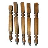 G - Antique Oak Dining Table with 7 Leaves Included - 35 x 42 in Top, 11 in Each