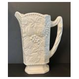 DR - Vintage Pitcher & Tumblers Set - Grapevine Embossed Ceramic
