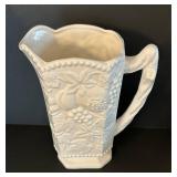 DR - Vintage Pitcher & Tumblers Set - Grapevine Embossed Ceramic