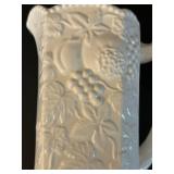 DR - Vintage Pitcher & Tumblers Set - Grapevine Embossed Ceramic