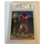 A.J. Pierzynski Auto RC Beckett 8 NM-MT 1994 Signature Rookies Signatures #61 Rookie Minnesota Twins Baseball Card A.J. Pierzynski Auto RC Beckett 8 NM-MT 1994 Signature Rookies Signatures #61 Rookie Minnesota Twins Baseball Card